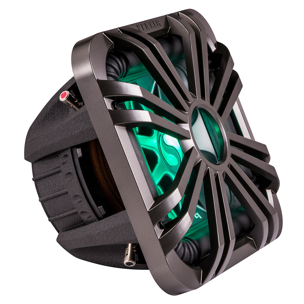 KICKER 10" Square Subwoofer Grille f/11S10L7 & 44L7S10 - Charcoal, LED Lighting
