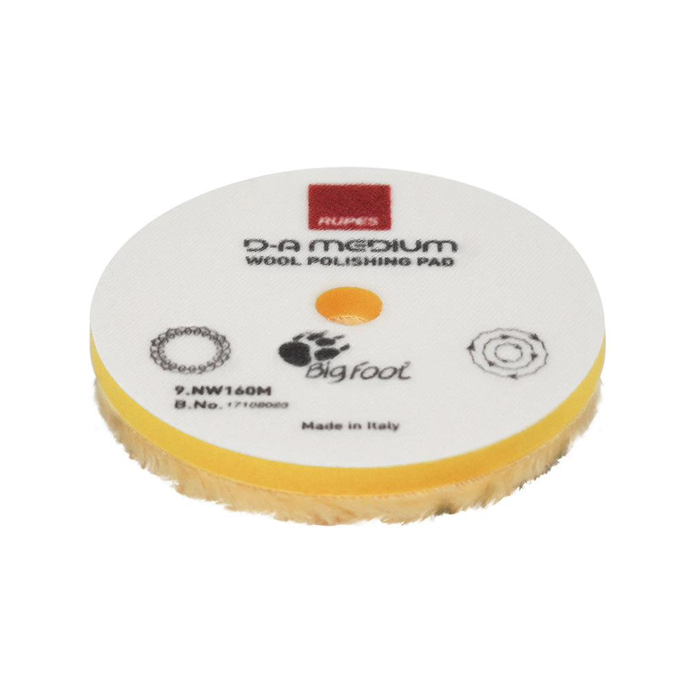 RUPES D-A Medium Wool Polishing Pad 80mm - Yellow