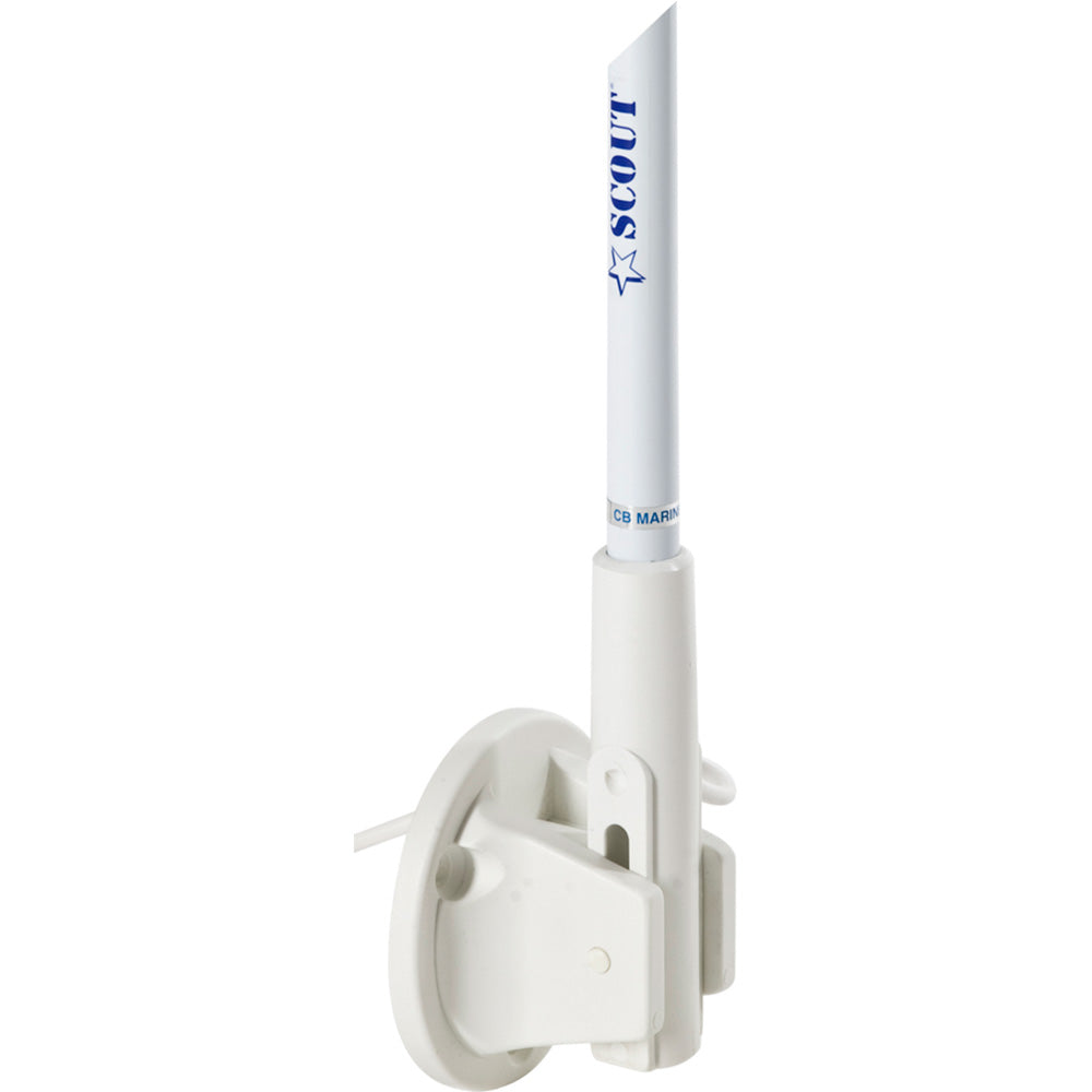 Scout 5' White VHF Antenna 3dB Lift & Lay Mount w/5M RG-58