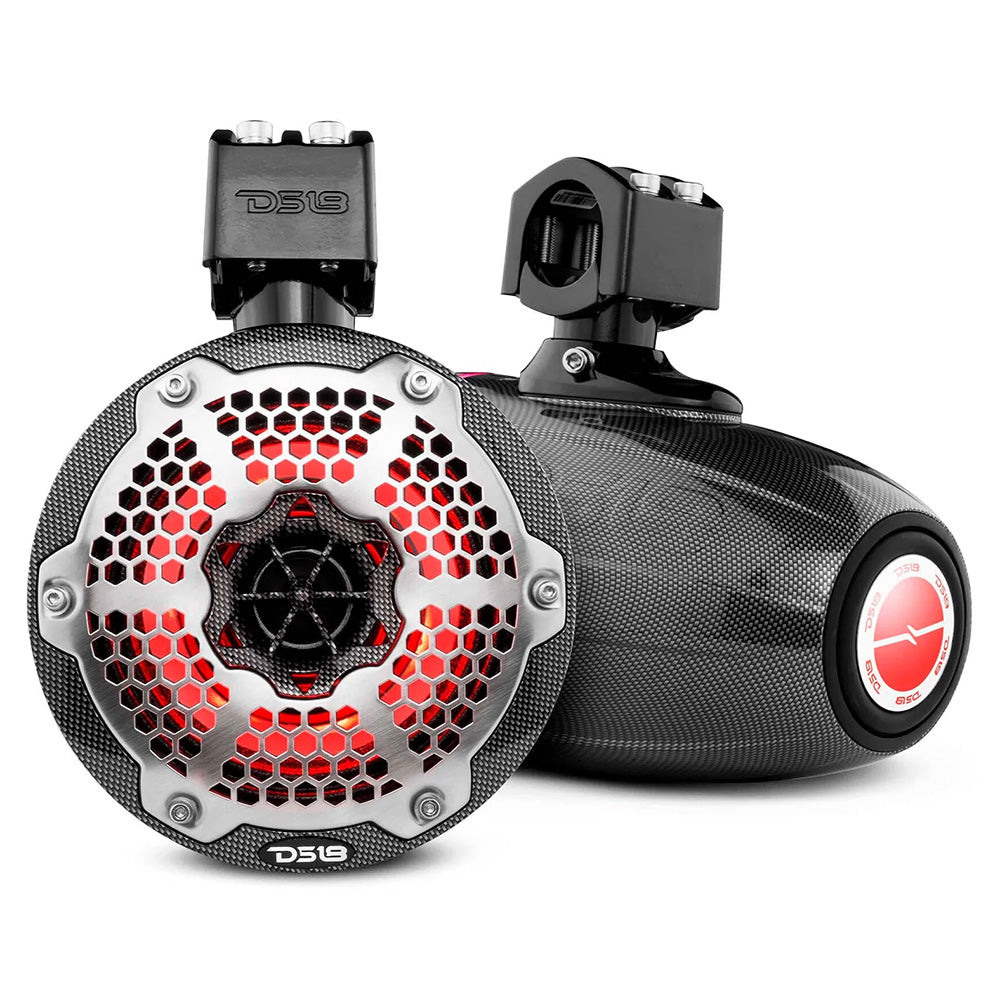 DS18 X Series HYDRO 6.5" 2-Way Wakeboard Pod Tower Speakers w/1.5" Compression Driver & RGB Lights - 450W - Black