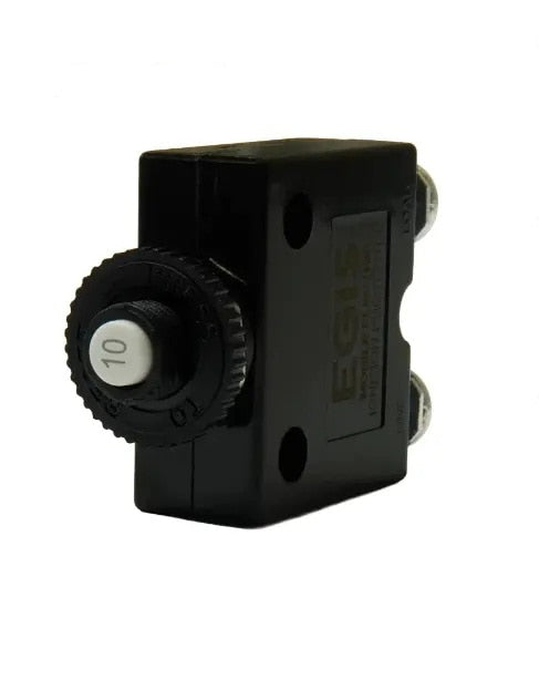 EGIS Push Button Panel Mount Circuit Breaker Screw Terminals 10 Amp Retail Pack