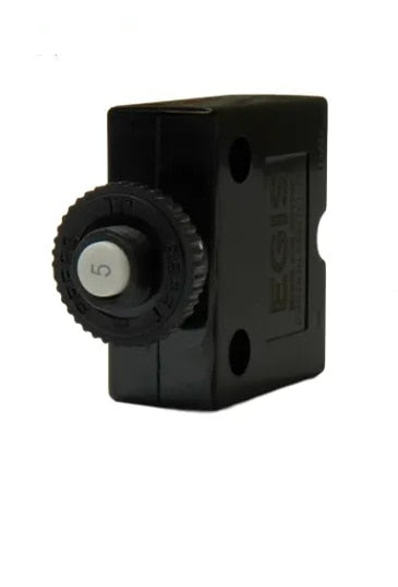EGIS Push Button Panel Mount Circuit Breaker Spade Terminals 5 Amp Retail Pack