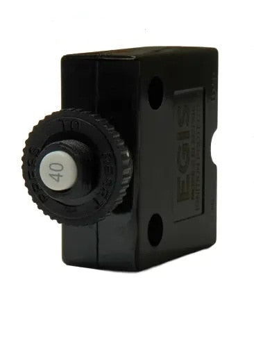 EGIS Push Button Panel Mount Circuit Breaker Spade Terminals 40 Amp Retail Pack