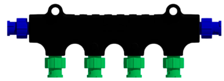 Sleipner S-Link T Connector- 4 Port with 2 sealing caps - SM61403