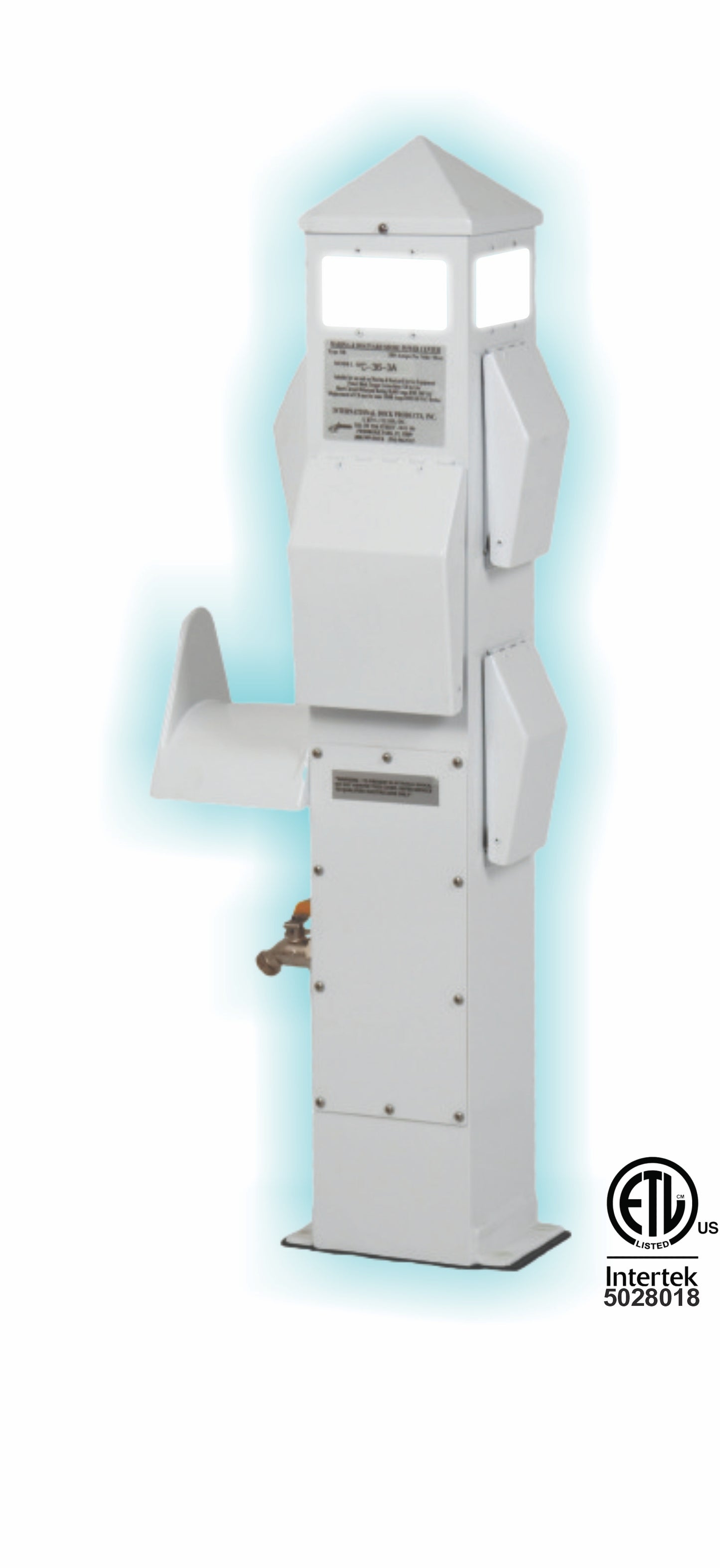 31 INCH DOCK MOUNT MARINE POWER PEDESTAL - 50/30/20/1H2O/1HH/LED&P/DIRECT