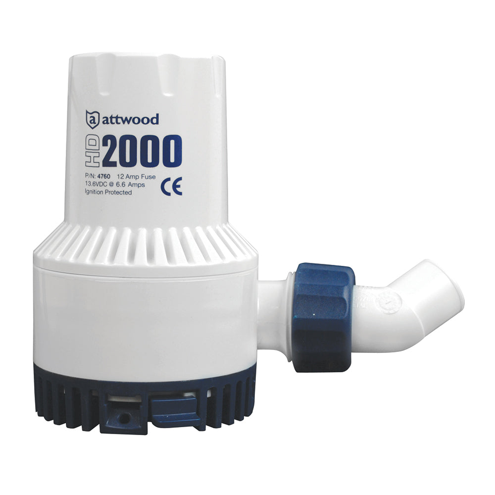 Attwood Heavy-Duty Bilge Pump 2000 Series - 12V - 2000 GPH - Boat Gear USA