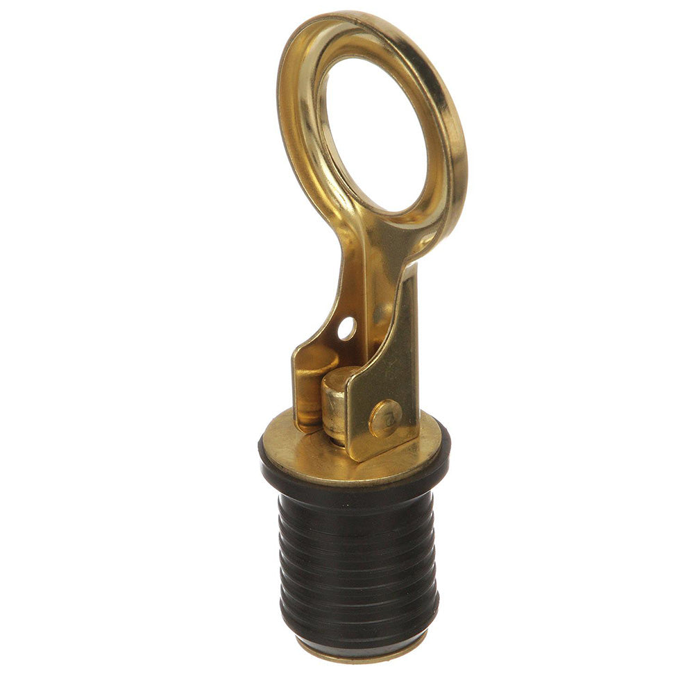 Attwood Snap-Handle Brass Drain Plug - 1" Diameter - Boat Gear USA