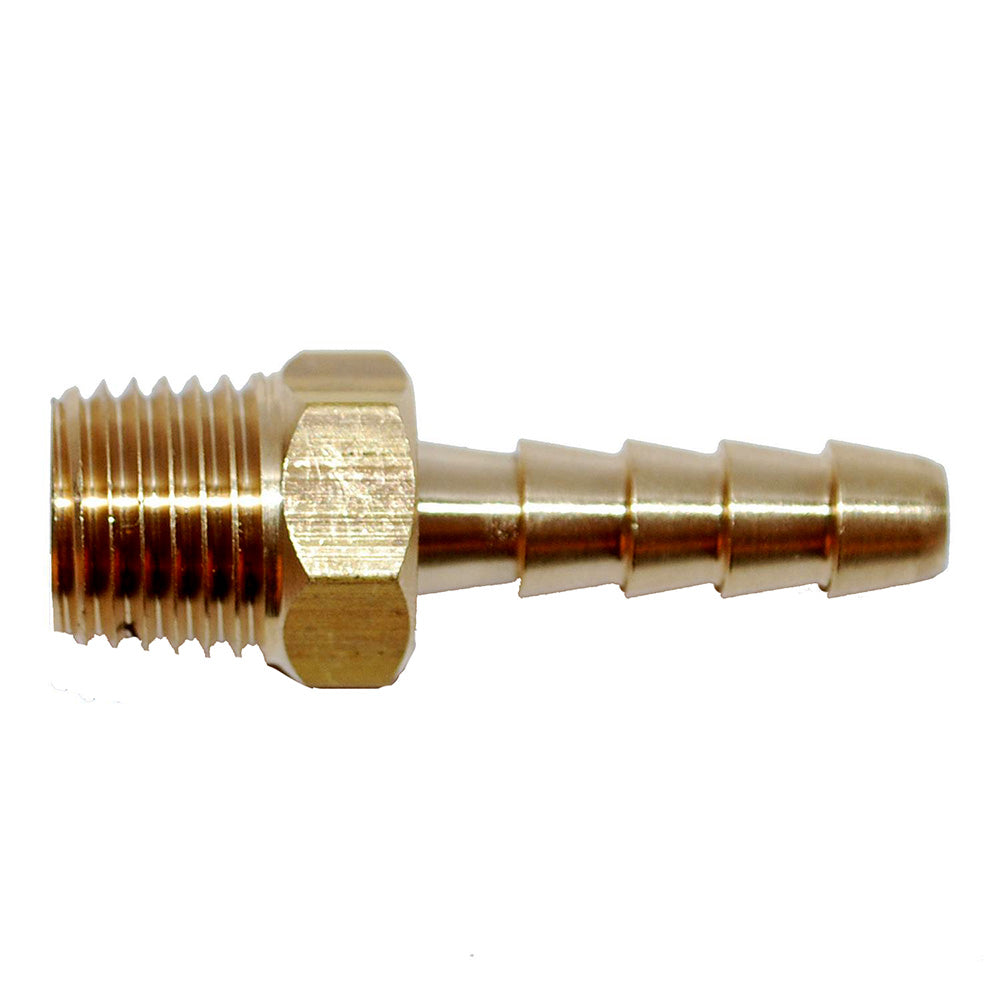 Attwood Universal Brass Fuel Hose Fitting - 1/4" NPT x 3/8" Barb - Boat Gear USA