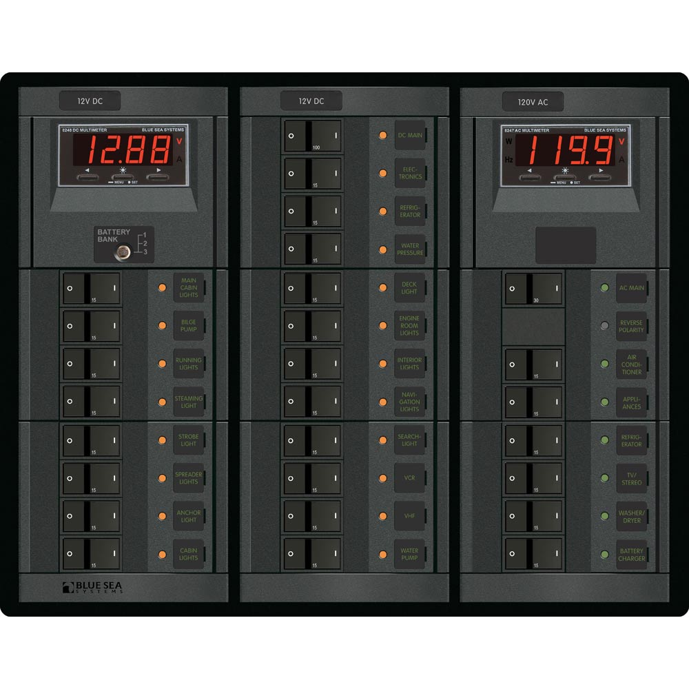 Blue Sea 1218 12V DC Main + 19 Positions / 120V AC Main + 6 Positions - Boat Gear USA