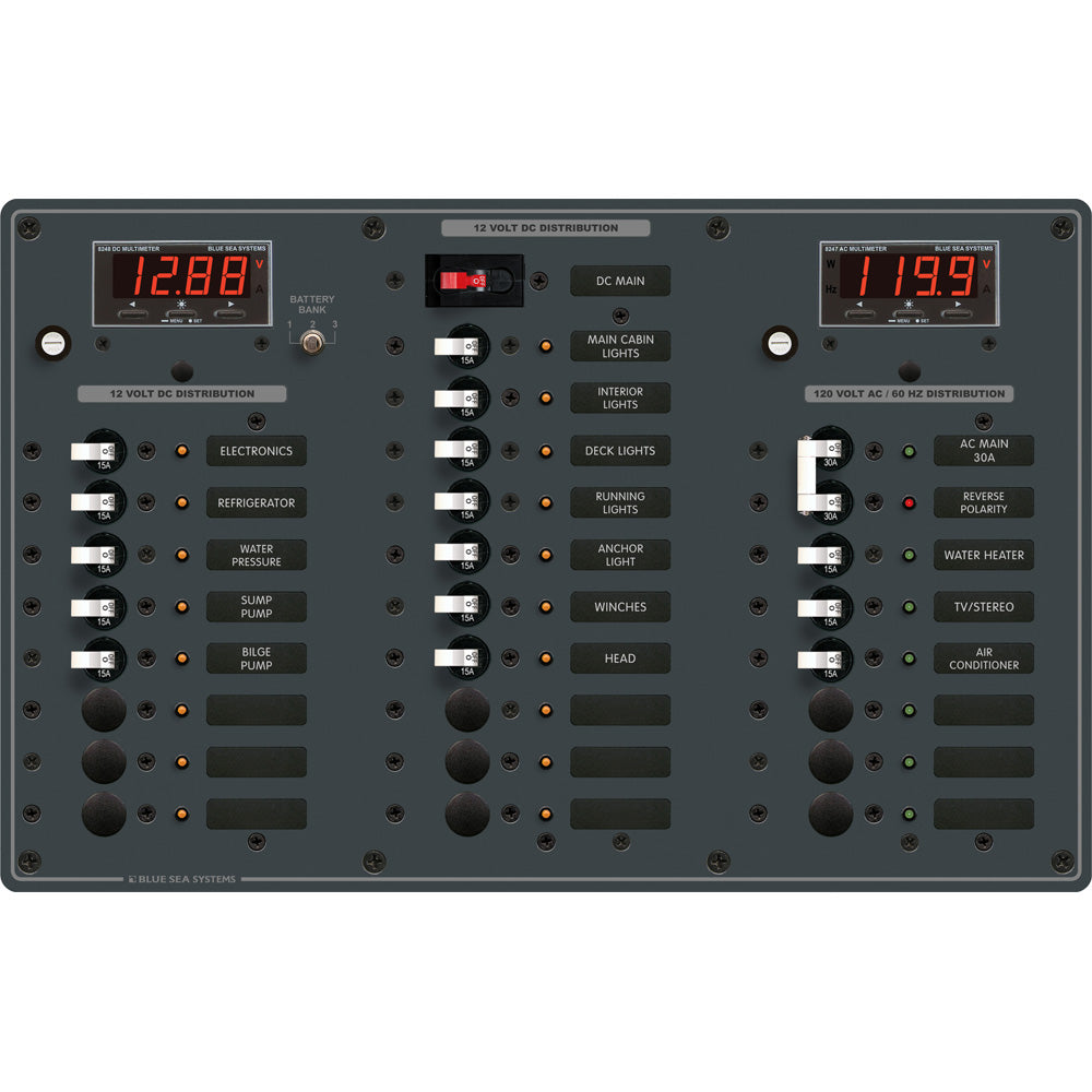Blue Sea 8408 AC Main + 6 Positions / DC Main + 18 Positions - Boat Gear USA