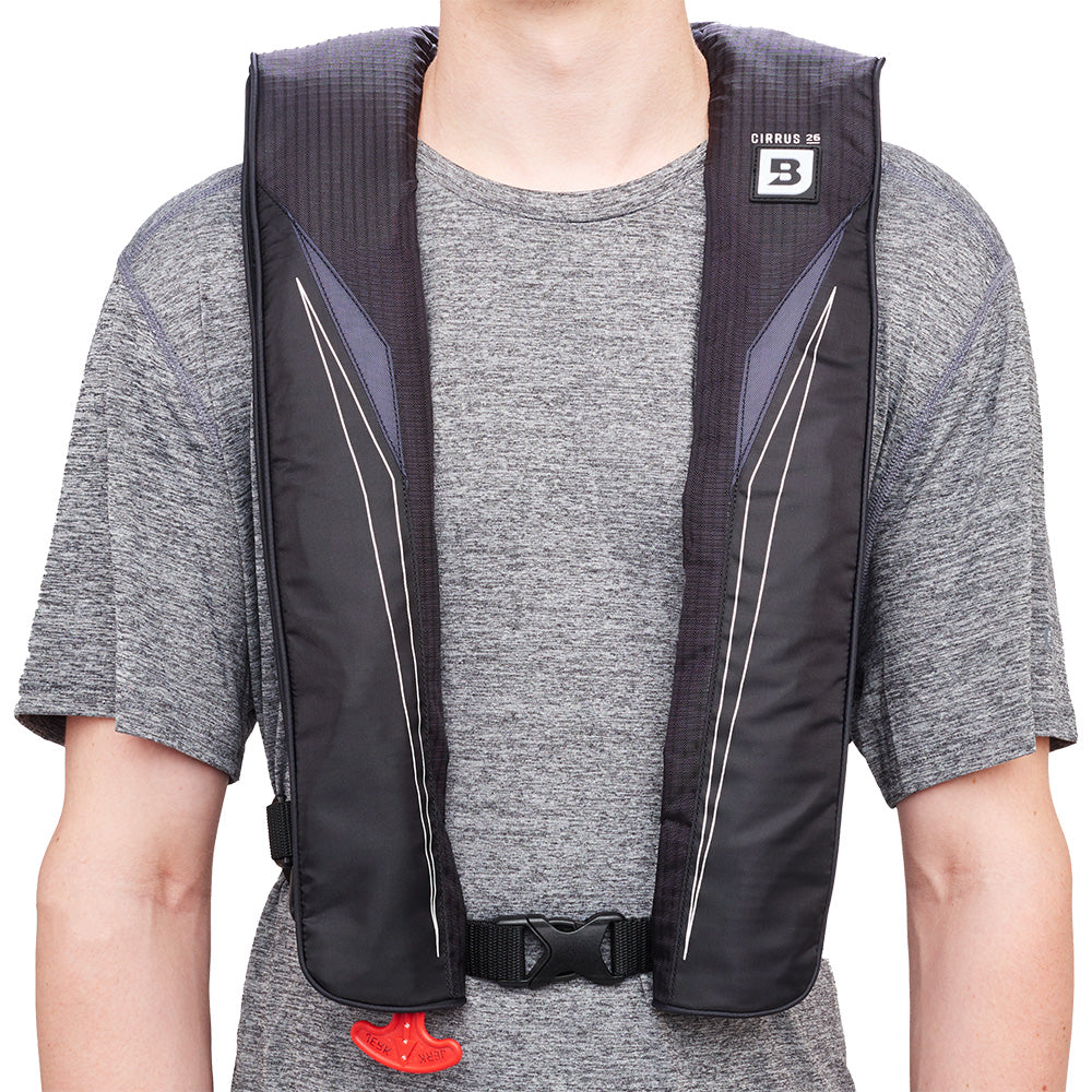 Bluestorm Cirrus 26 Auto/Manual Type V Inflatable PFD - Apex Black - Boat Gear USA