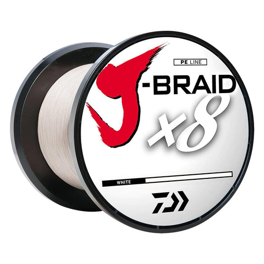 Daiwa J-BRAID x8 Braided Line - 65 lbs - 300 yds - White - Boat Gear USA
