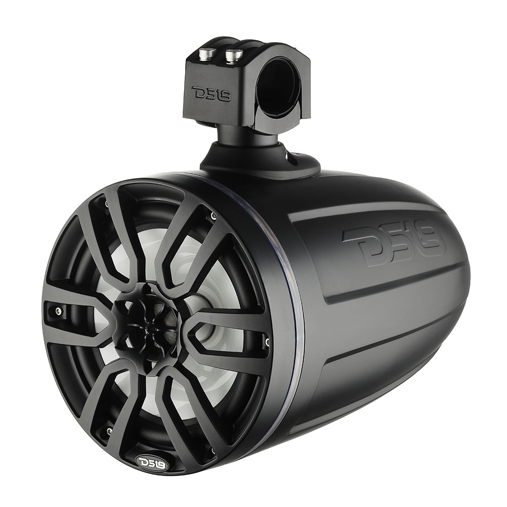 DS18 X Series HYDRO 6.5" Wakeboard Pod Tower Speaker w/RGB LED Lights - 300W - Matte Black - Boat Gear USA