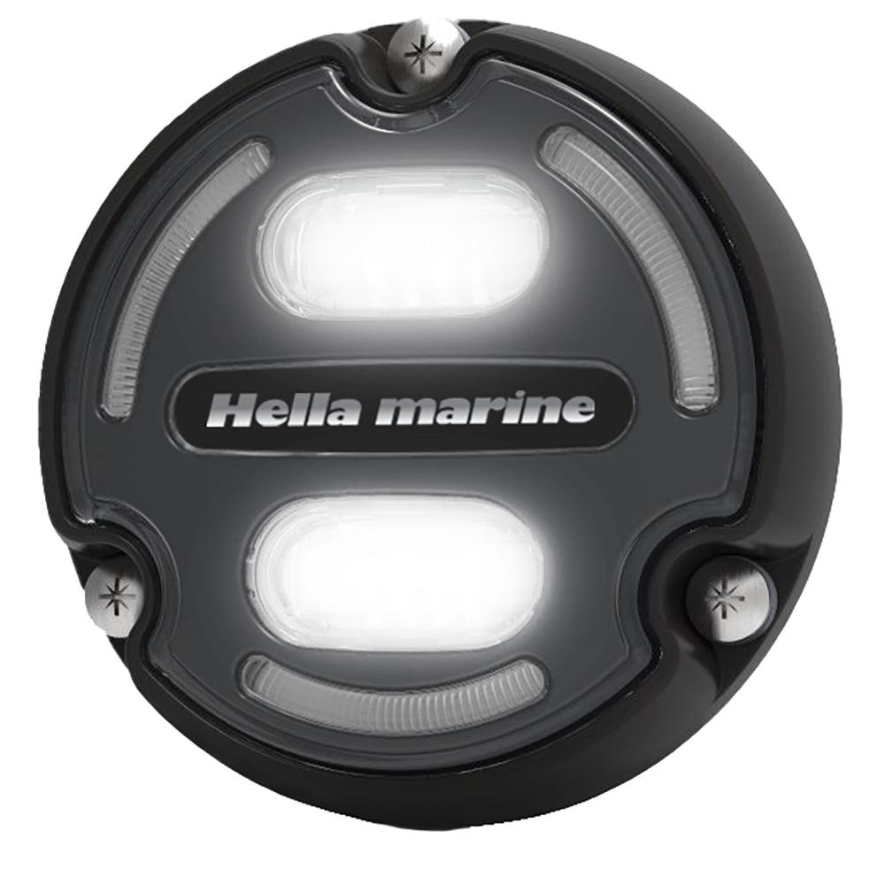 Hella Marine Apelo A2 Blue White Underwater Light - 3000 Lumens - Black Housing - Charcoal Lens w/Edge Light - Boat Gear USA