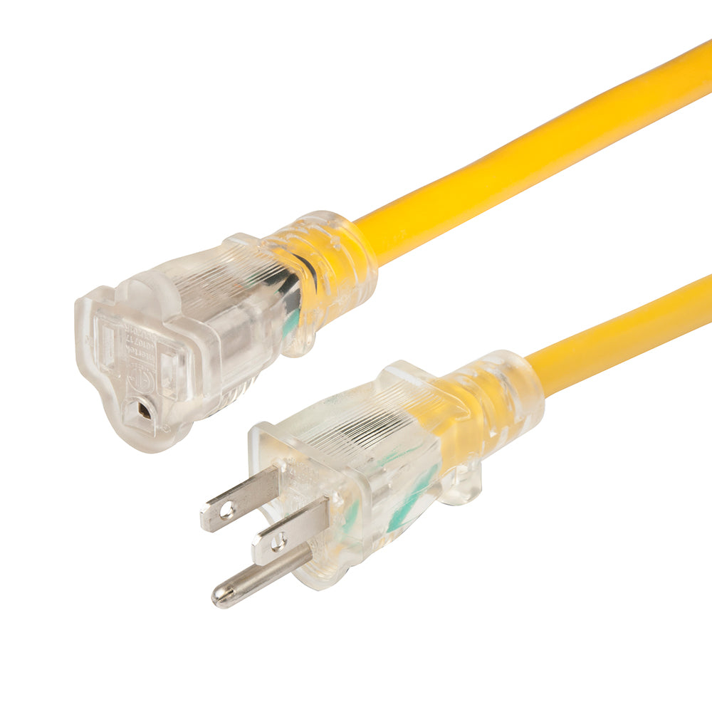 Marinco 14/3 Lighted Extension Cord - Non-Locking - 15A - 25' - Boat Gear USA