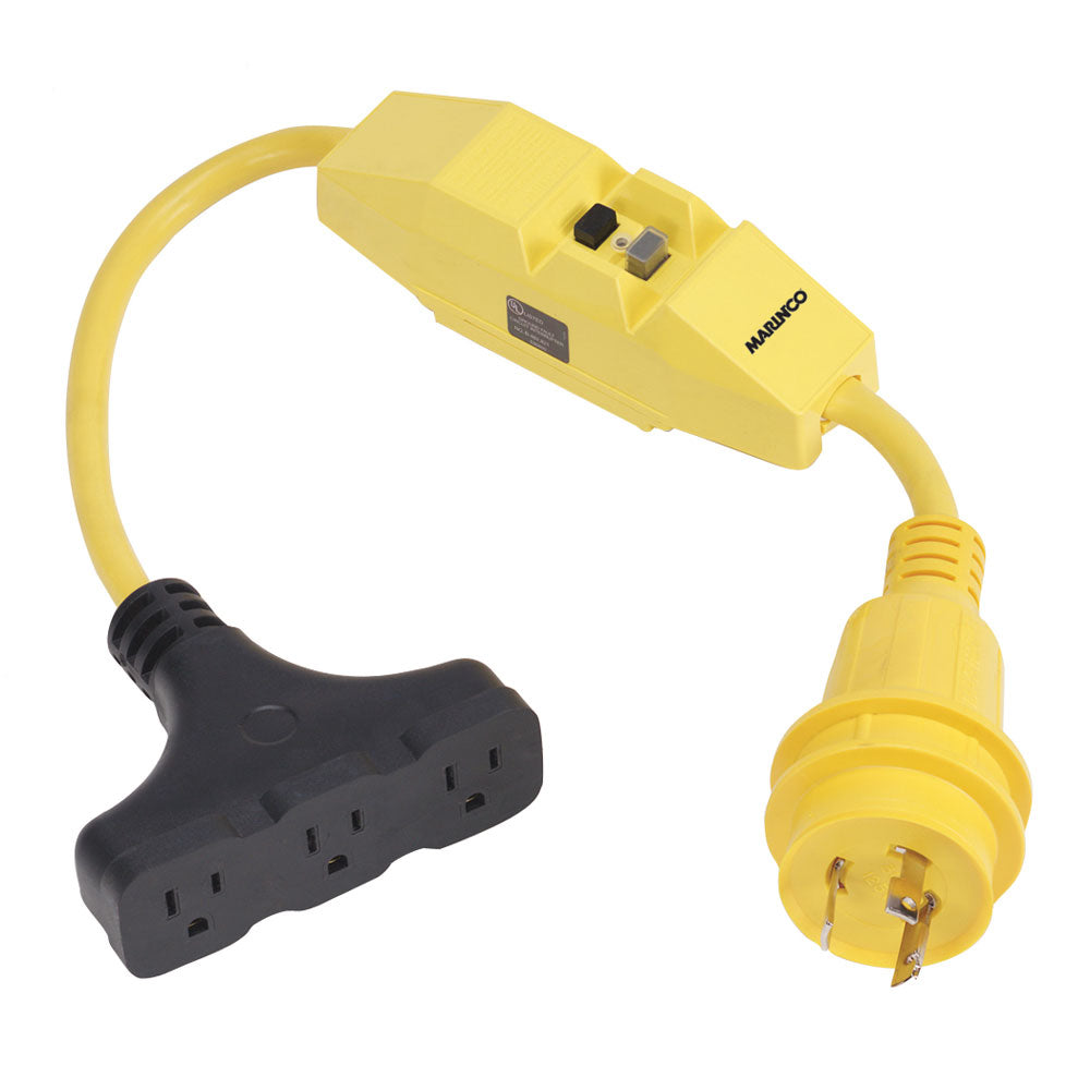 Marinco Dockside 30A to 15A Adapter with GFI - Boat Gear USA