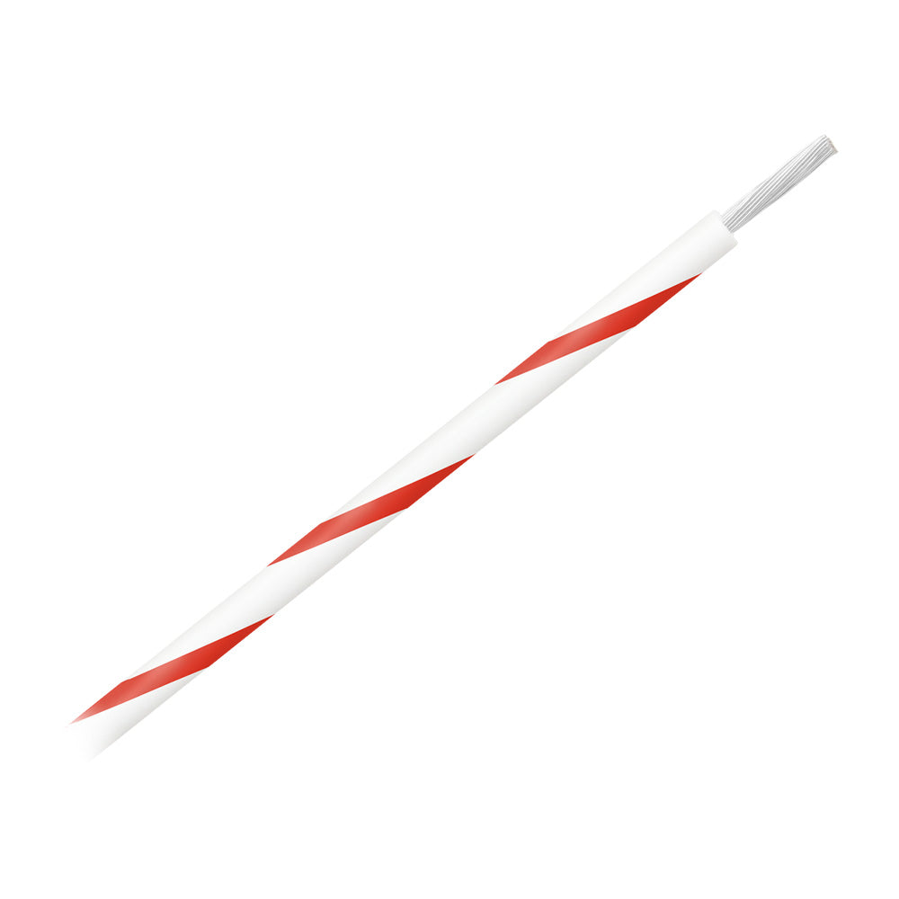 Pacer 14 AWG Gauge Striped Marine Wire 500' Spool - White w/Red Stripe - Boat Gear USA