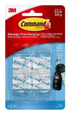 3M - COMMAND MINI CLEAR HOOKS - 17006CLR-ES - Boat Gear USA