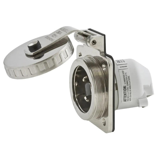 Hubbell Hbl303ss 30a Inlet Round Stainless Steel - Boat Gear USA