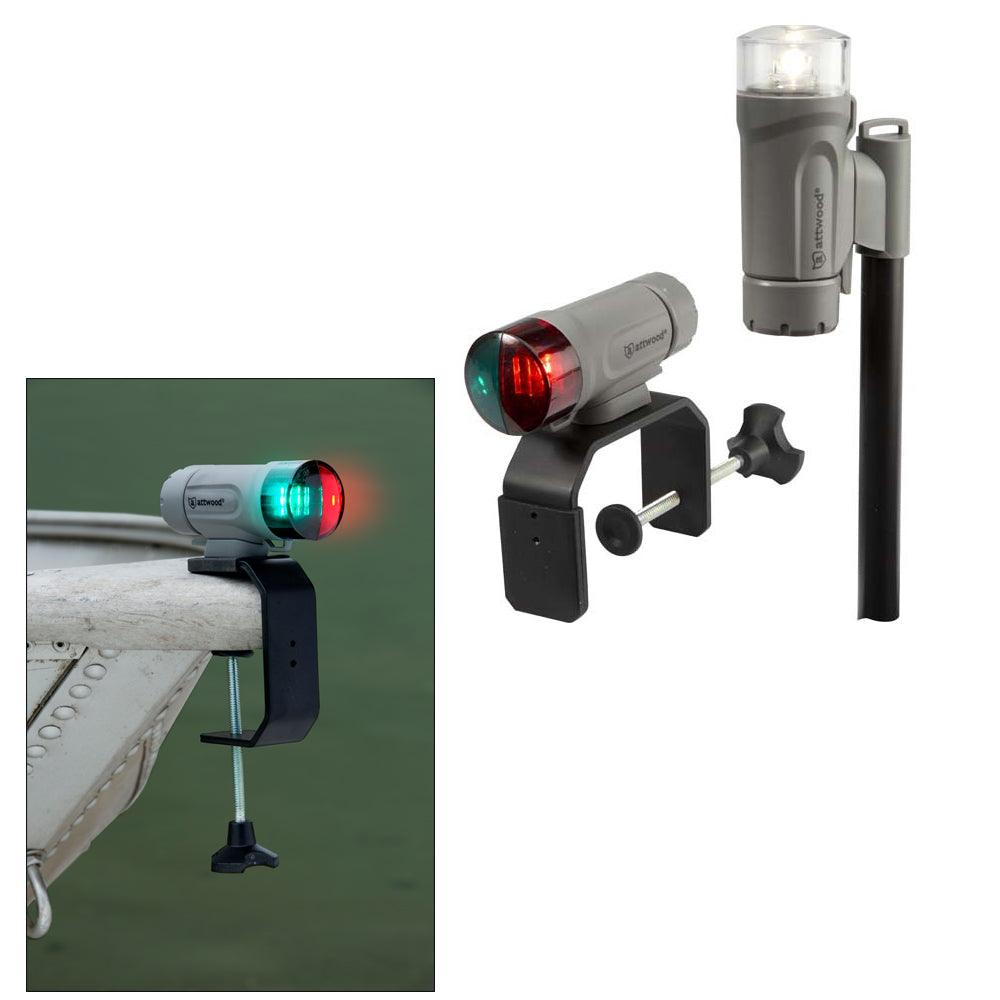Attwood PaddleSport Portable Navigation Light Kit - C-Clamp, Screw Down or Adhesive Pad - Gray - Boat Gear USA