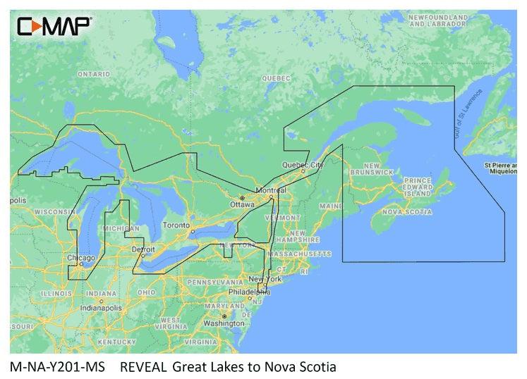 C-MAP Reveal Coastal Great Lakes to Nova Scotia - Boat Gear USA