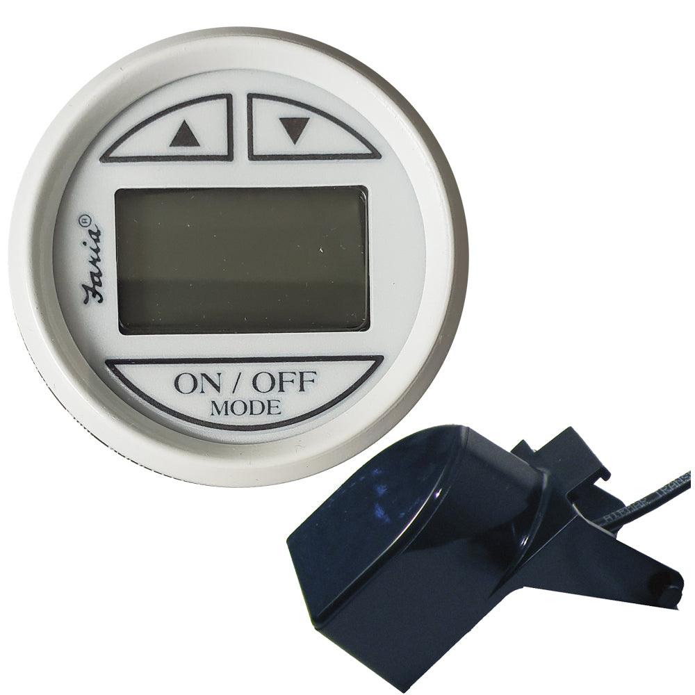 Faria Dress White 2" Depth Sounder w/Transom Mount Transducer - Boat Gear USA