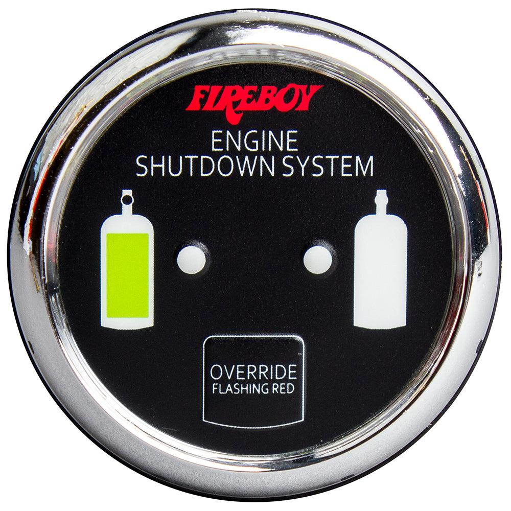 Fireboy-Xintex Deluxe Helm Display w/Gauge Body, LED & Color Graphics f/Engine Shutdown System - Chrome Bezel Display - Boat Gear USA