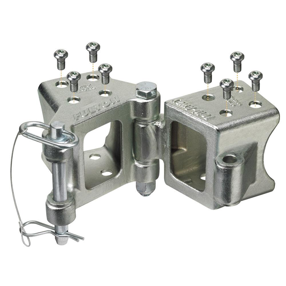 Fulton Fold-Away Bolt-On Hinge Kit 3" x 3" Trailer Beam, Rating 5,000 lbs., 48" Pivot, Z-Max 600 Zinc Finish - Boat Gear USA