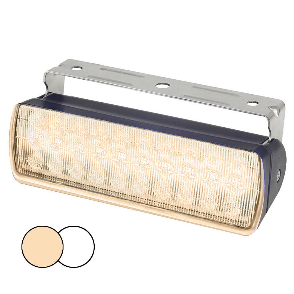 Hella Marine Sea Hawk XL Dual Color LED Floodlights - Warm White/White LED - Black Housing - Boat Gear USA