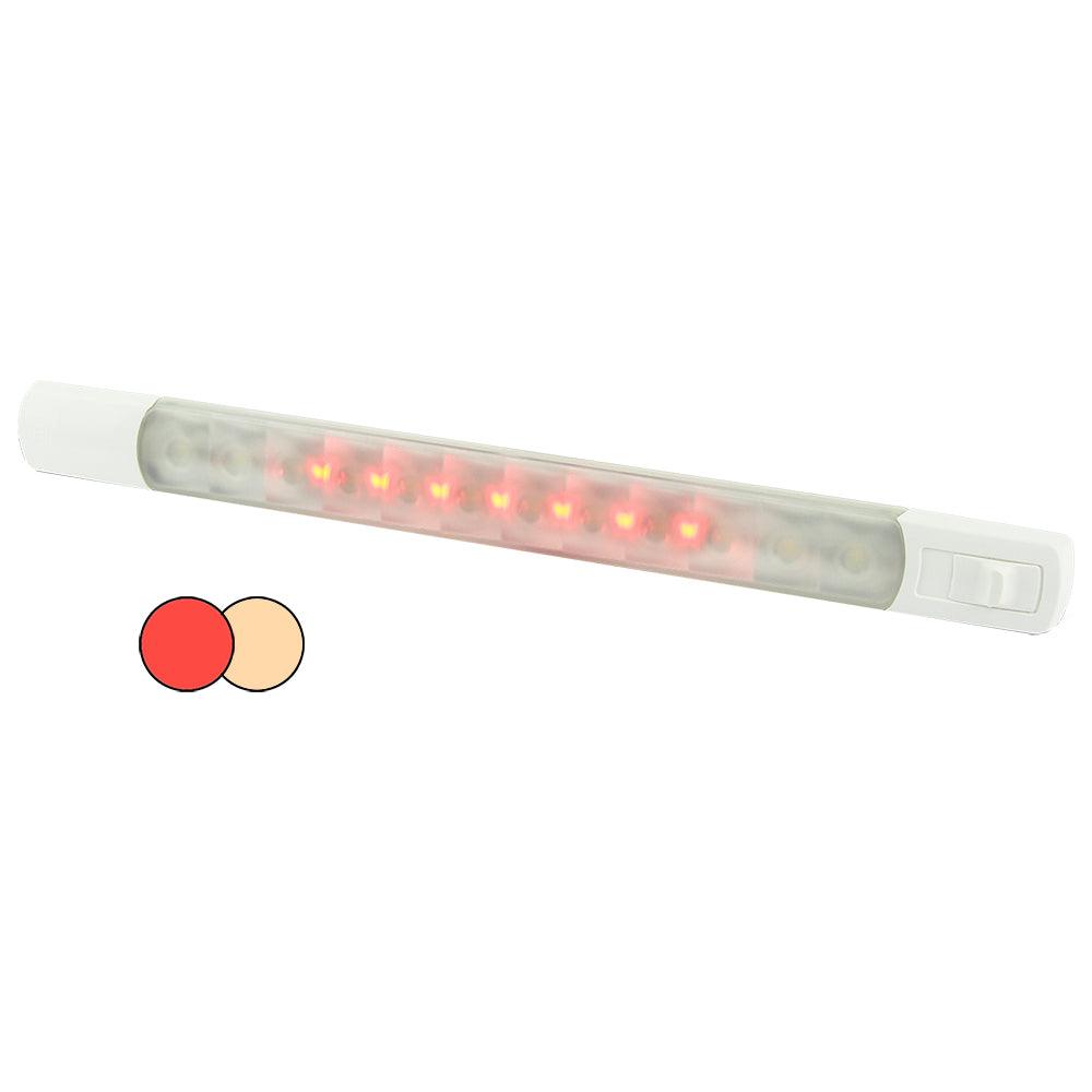 Hella Marine Surface Strip Light w/Switch - Warm White/Red LEDs - 12V - Boat Gear USA