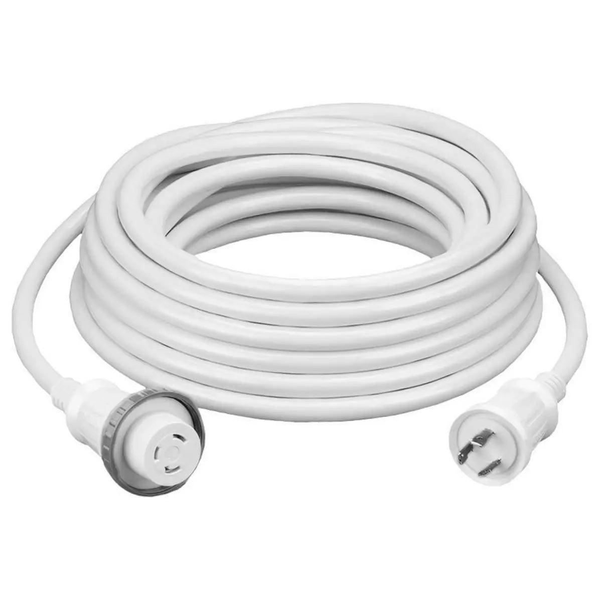 Hubbell Hbl61cm03w 30a 25 Foot White Shore Cord - Boat Gear USA