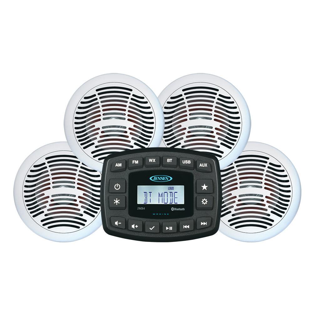 JENSEN JMS4SPKG Stereo and 6.5" Speaker Package - Boat Gear USA