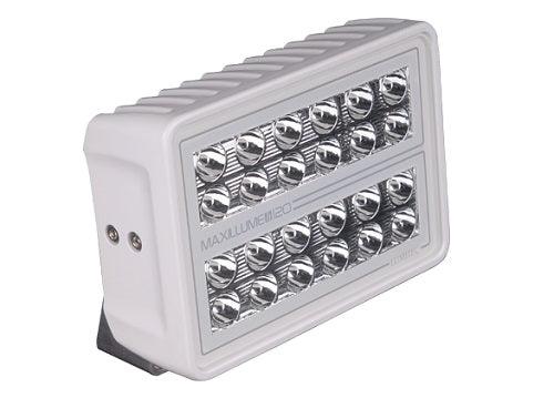 Lumitec Maxillume H120 Flood White LED Trunnion Mount White Finish 12/24v - Boat Gear USA