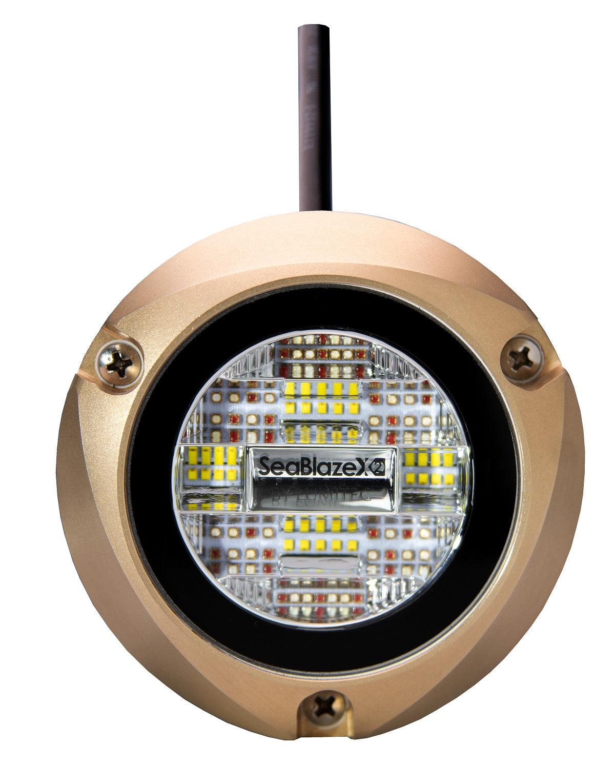 Lumitec Zambezi X2 Dual Color Blue/White FOR PONTOON BOATS Bronze Housing 12/24v LED - Boat Gear USA