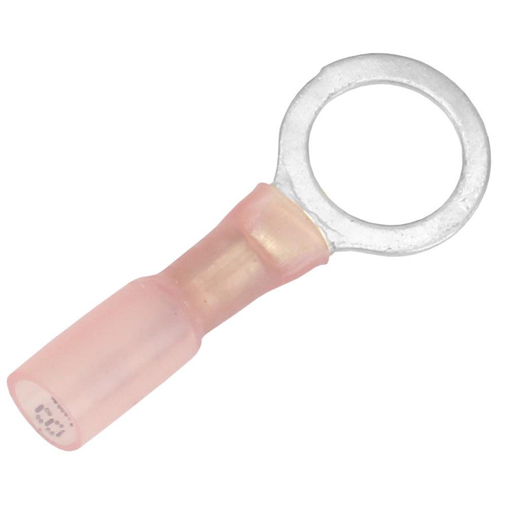 Pacer 22-18 AWG Heat Shrink Ring Terminal - 3/8" Stud Size - 3 Pack - Boat Gear USA