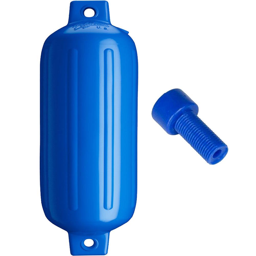 Polyform G-5 Twin Eye Fender 8.8" x 26.8" - Blue w/Adapter - Boat Gear USA