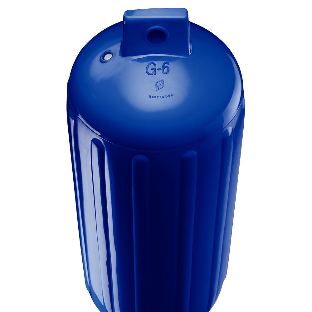 Polyform G-6 Twin Eye Fender 11" x 30" - Cobalt Blue w/Adapter - Boat Gear USA