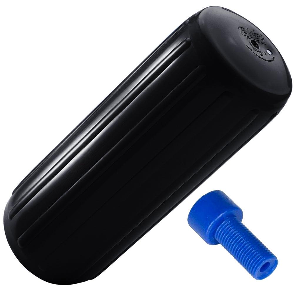 Polyform HTM-2 Fender 8.5" x 20.5" - Black w/Adapter - Boat Gear USA