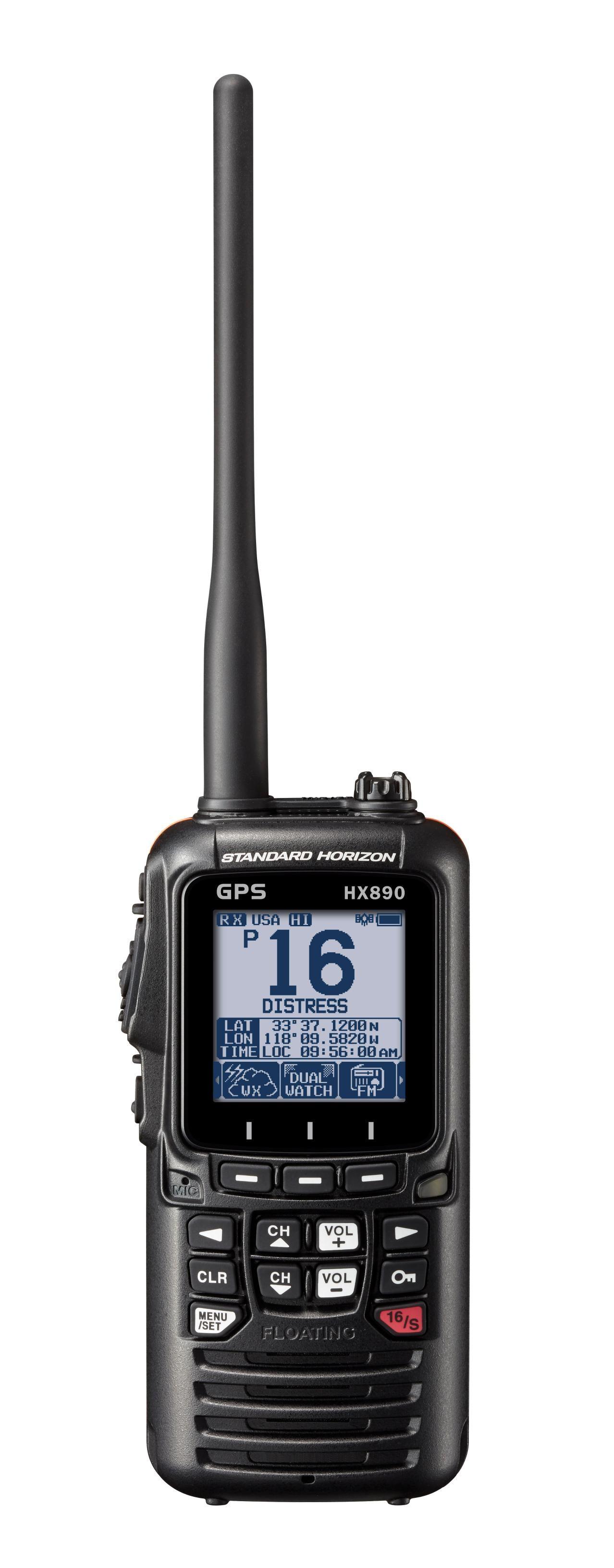 Standard Hx890bk Handheld Vhf 6w Class H Dsc Gps Black - Boat Gear USA