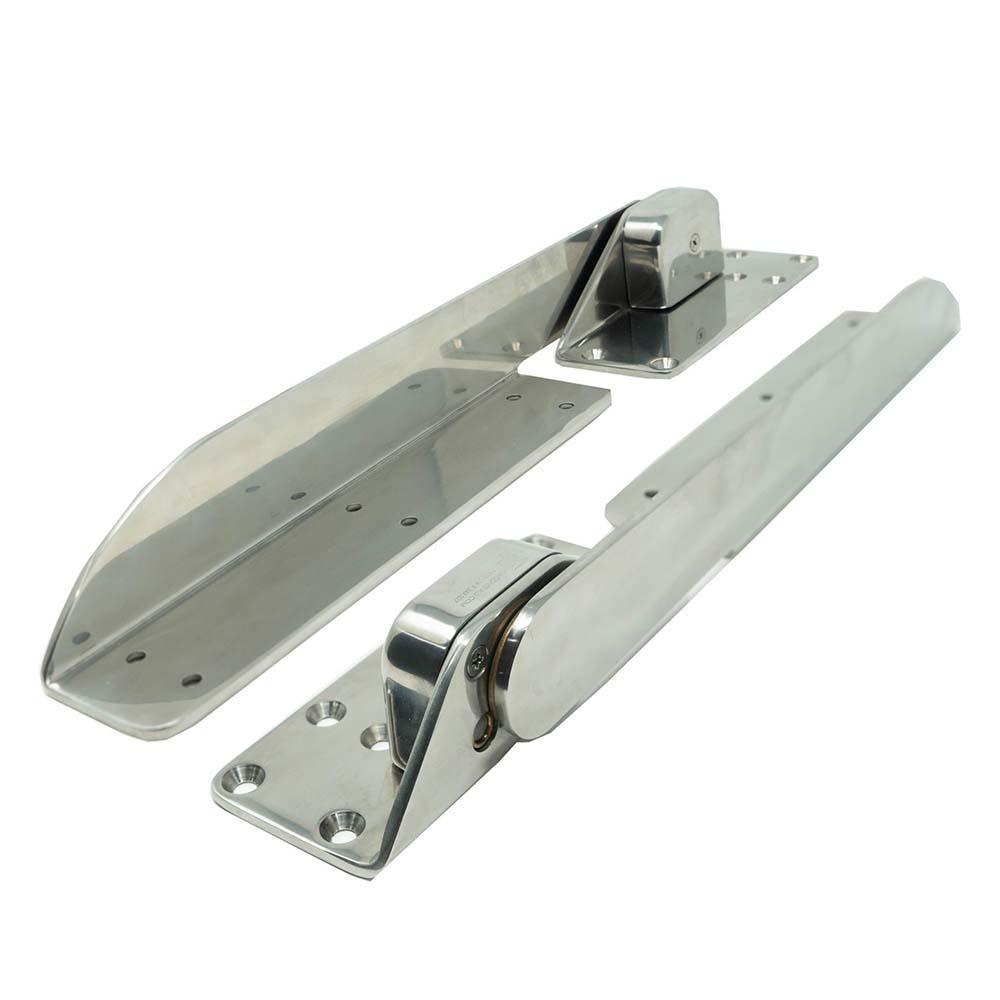 TACO Command Ratchet Hinges 18-1/2" Polished 316 Stainless Steel - Pair - Boat Gear USA