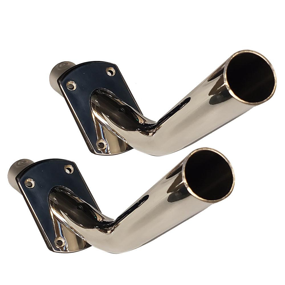 Tigress Gunnel Mount Outrigger Holders - Fabricated 304 S.S. - 1-1/8" I.D.- Pair - Boat Gear USA