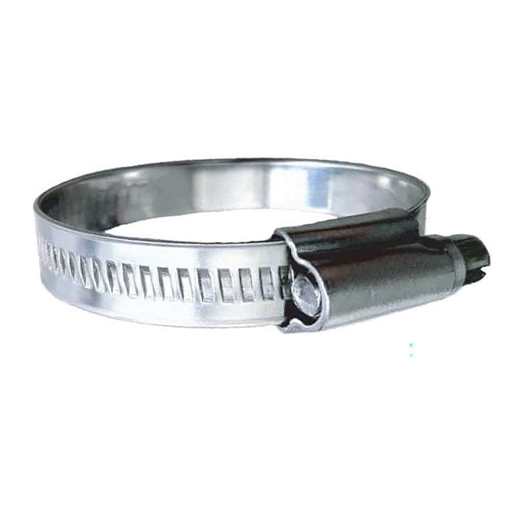 Trident Marine 316 SS Non-Perforated Worm Gear Hose Clamp - 3/8" Band - (1-1/2" - 2") Clamping Range - 10-Pack - SAE Size 24 - Boat Gear USA