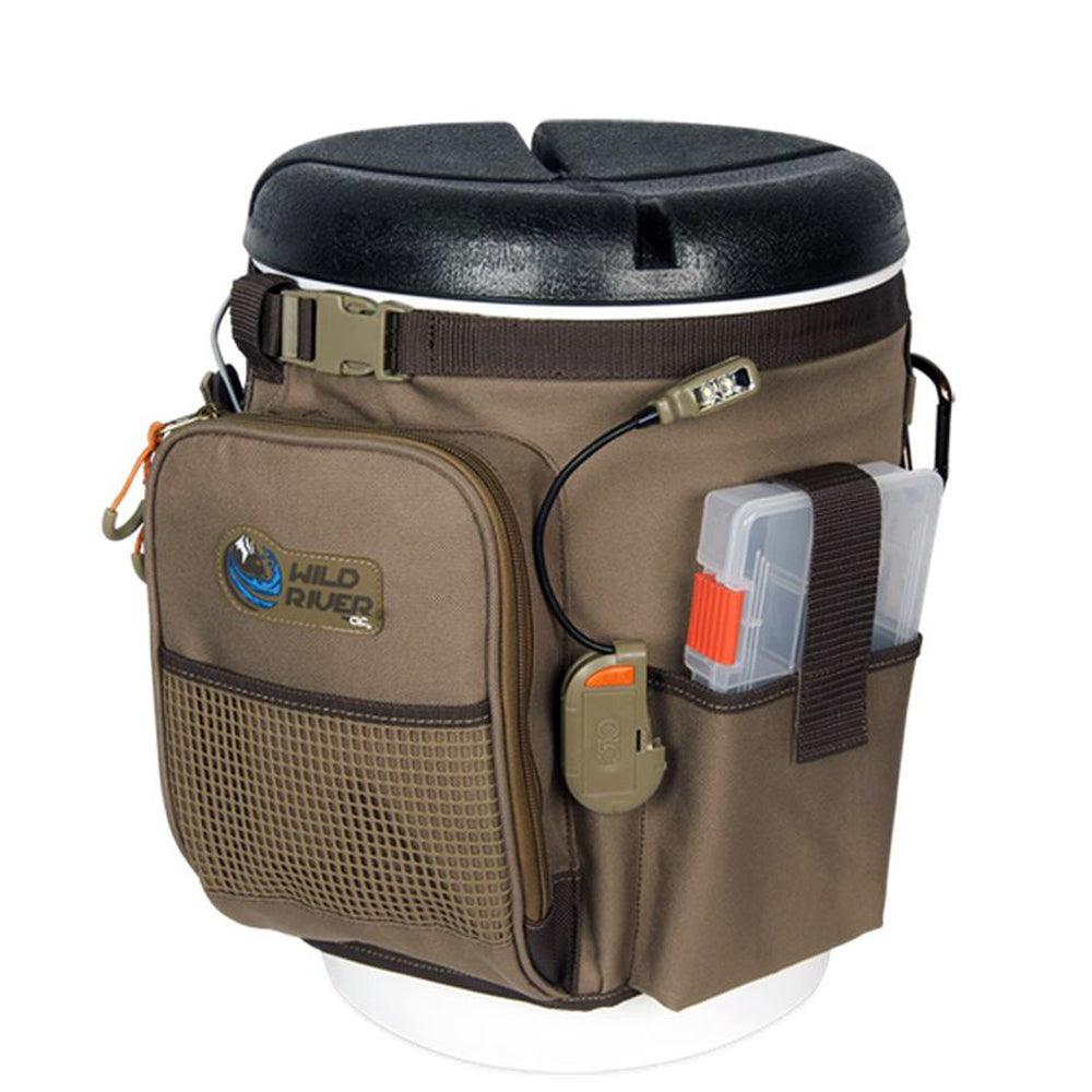 Wild River RIGGER 5 Gallon Bucket Organizer w/Lights, Plier Holder & Lanyard, 2 PT3500 Trays & Bucket w/Seat - Boat Gear USA
