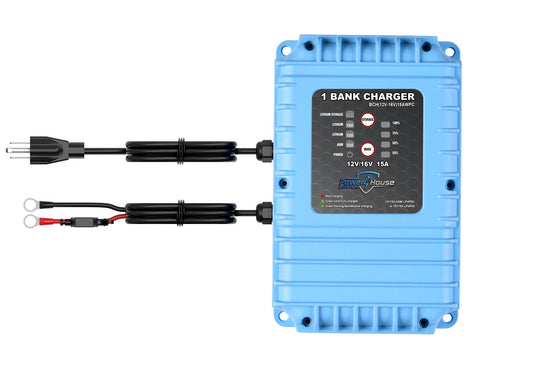 PowerHouse Dual Voltage 12v or 16V 15A Selectable AC Waterproof Onboard Charger