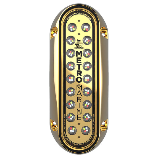 Metro Marine High-Output Elongated Vertical Mount Light w/Intelligent Full Spectrum LED's - RGBW, 90 Beam