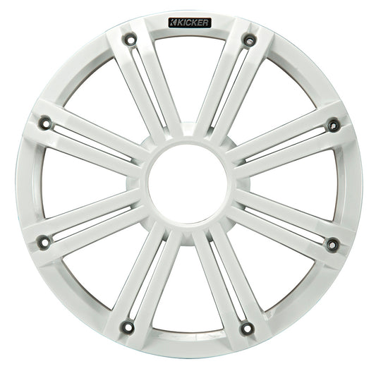 KICKER KMG12 12" Grille f/KM12 & KMF12 Subwoofers - White, LED Lighting