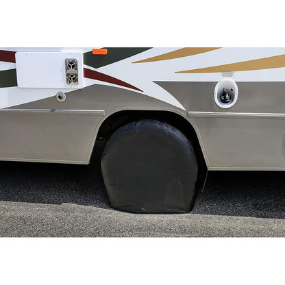 Camco 24-26 Black Vinyl Wheel & Tire Cover - 2 Pack