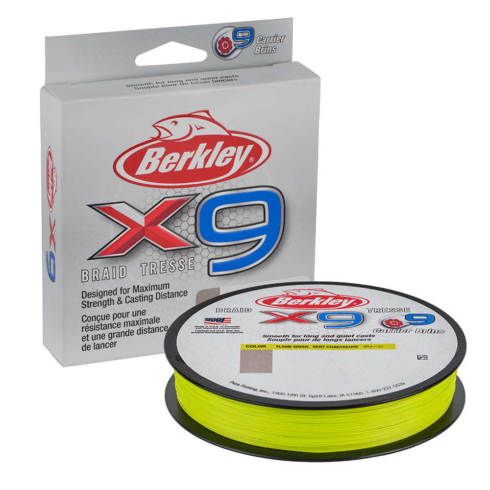 Berkley x9 Flame Green Braid - 20lb - 328 yds - X9B33020-GG