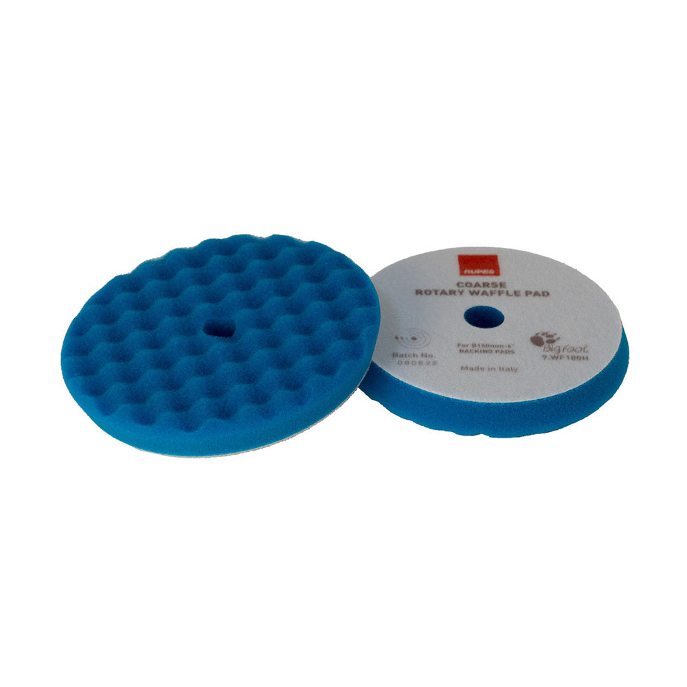 RUPES Velcro Waffle Coarse Polishing Foam Pad f/Rotary Polishers 90mm - Blue