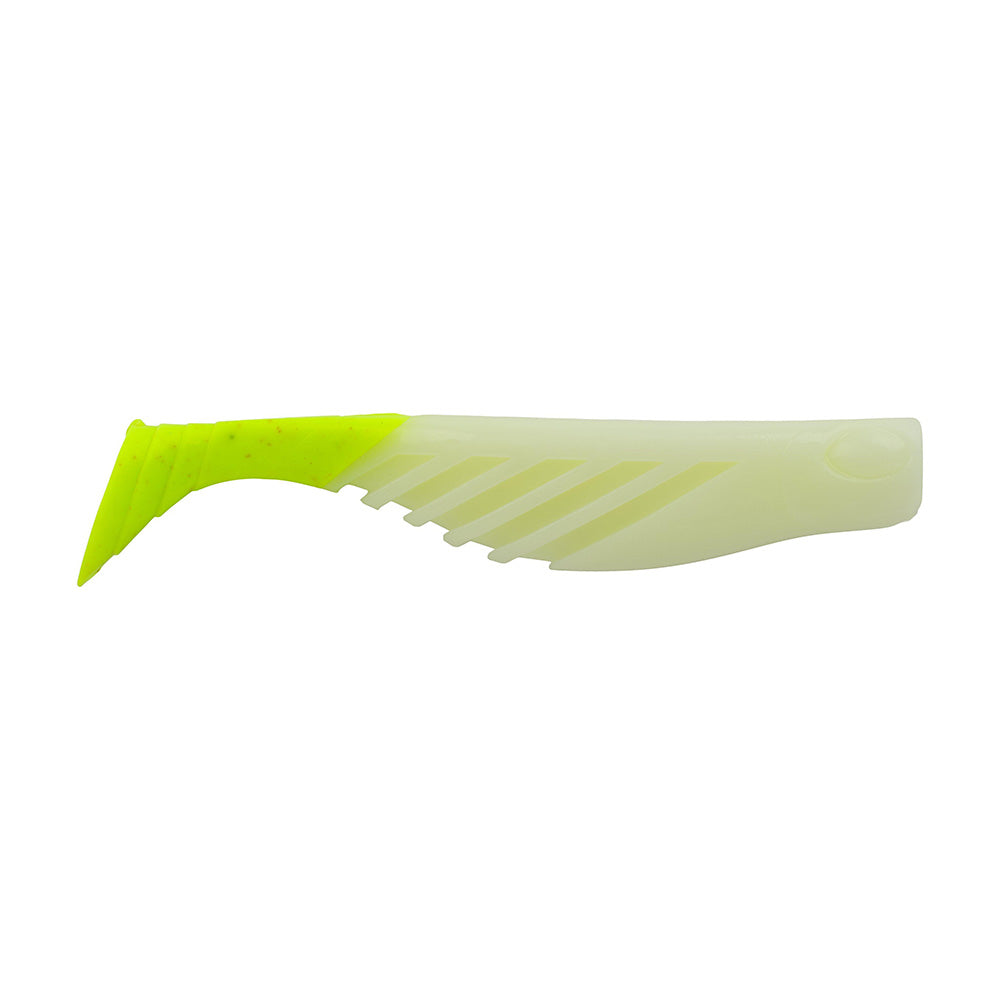 Berkley Gulp! Saltwater Ripple Mullet - 4" - Glow/Chartreuse GSRM4-GC